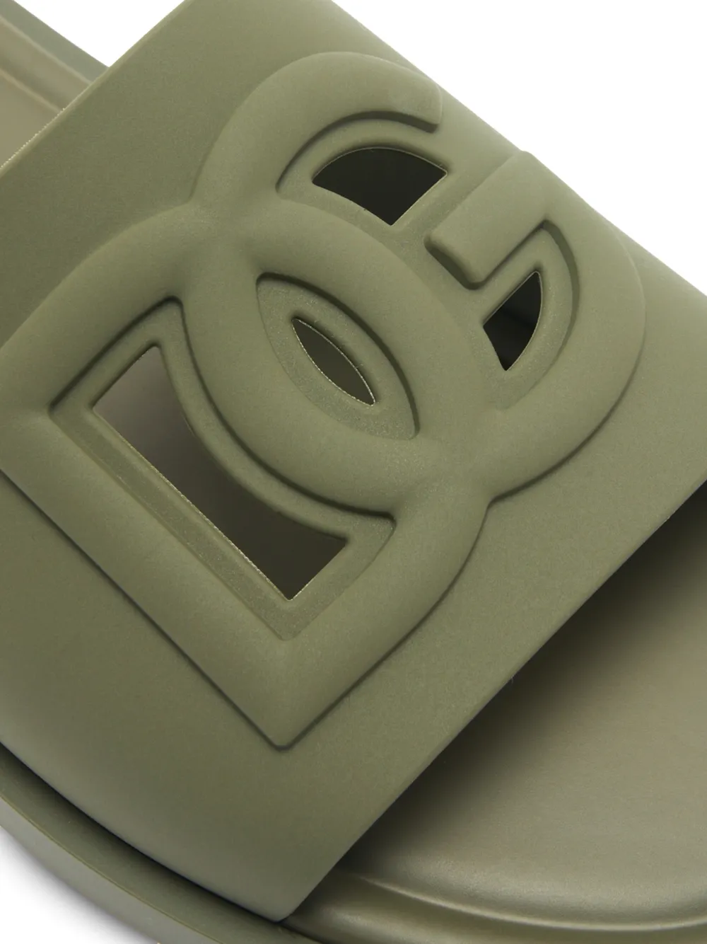 Dolce & Gabbana Slippers met logo-reliëf Groen