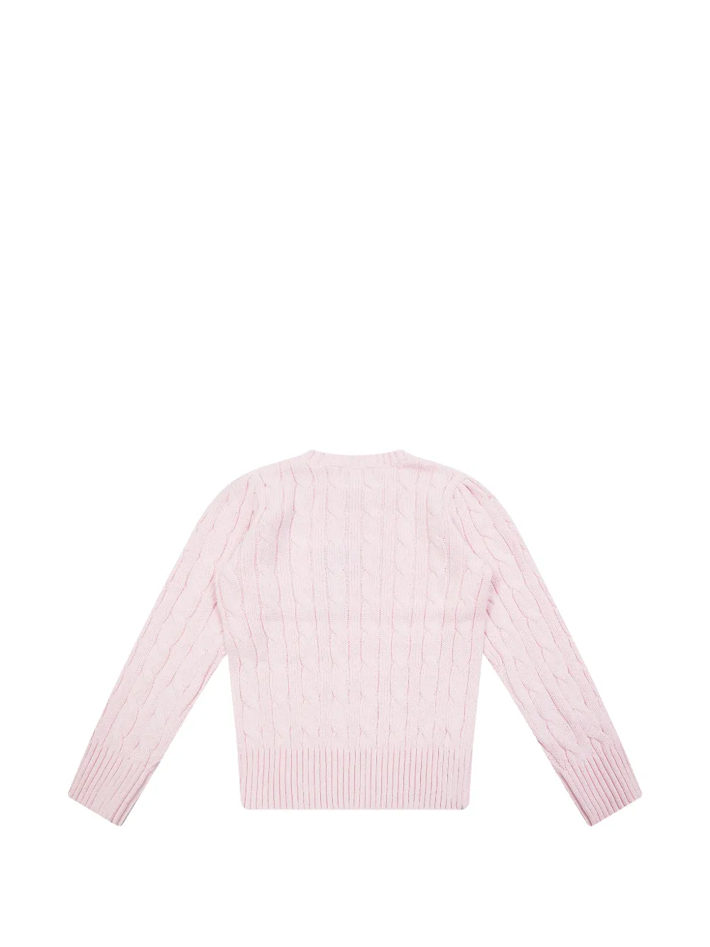 POLO RALPH LAUREN KIDS Kabelgebreide trui met logo Roze