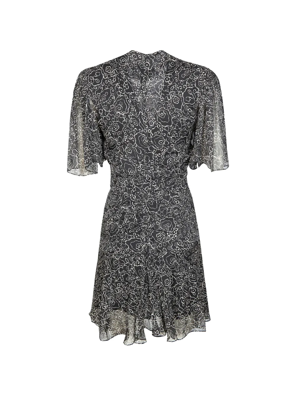 MARANT &Eacute;TOILE floral V-neck mini dress - Zwart