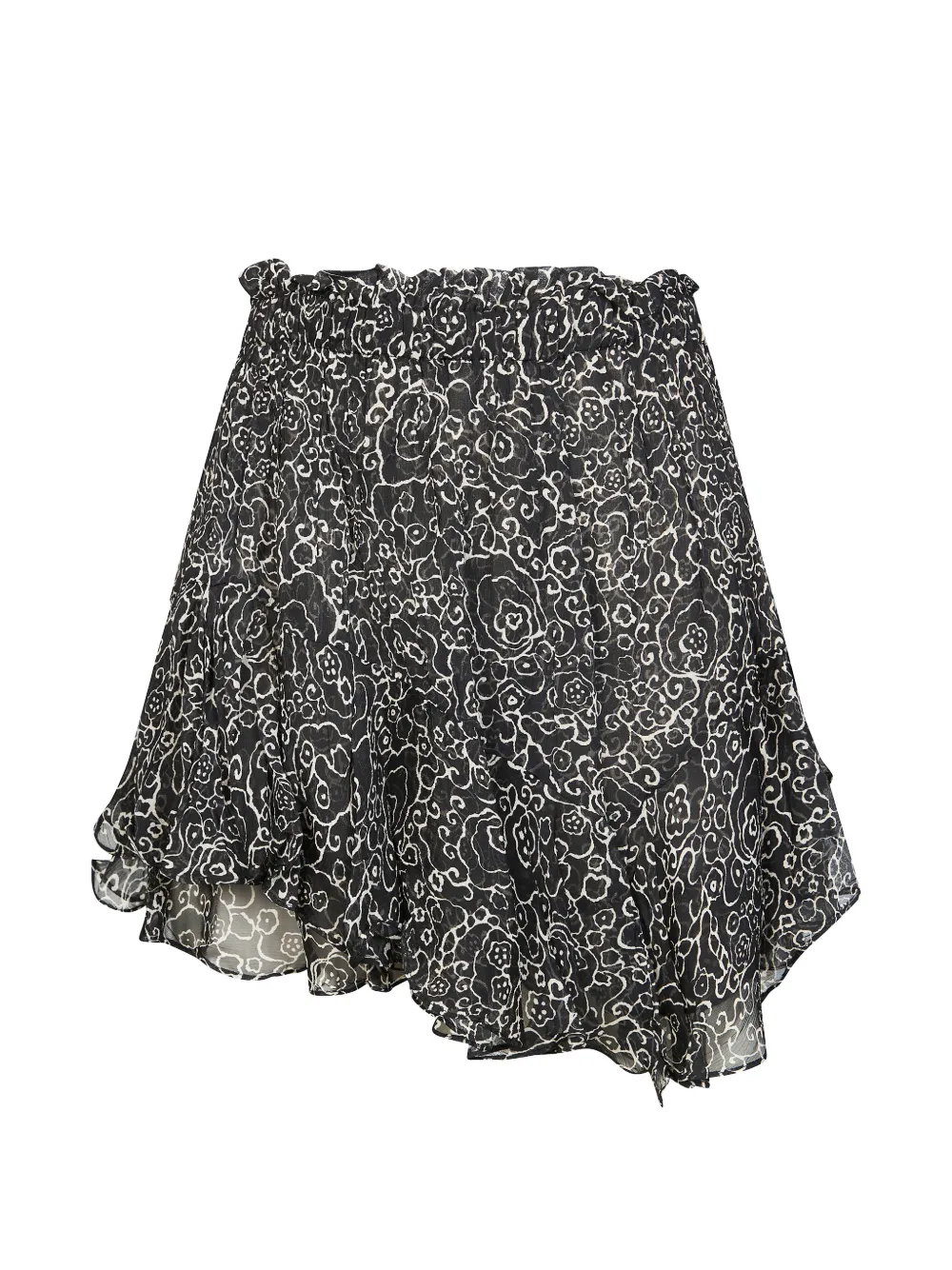 MARANT ÉTOILE ruffled floral shorts - Nero