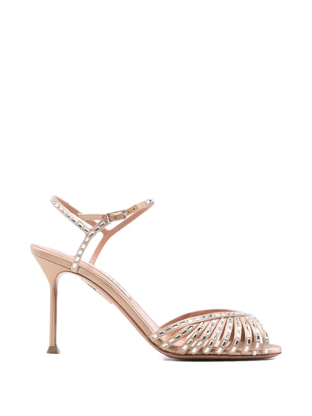 Aquazzura Hold Me open-toe embellished sandals Roze