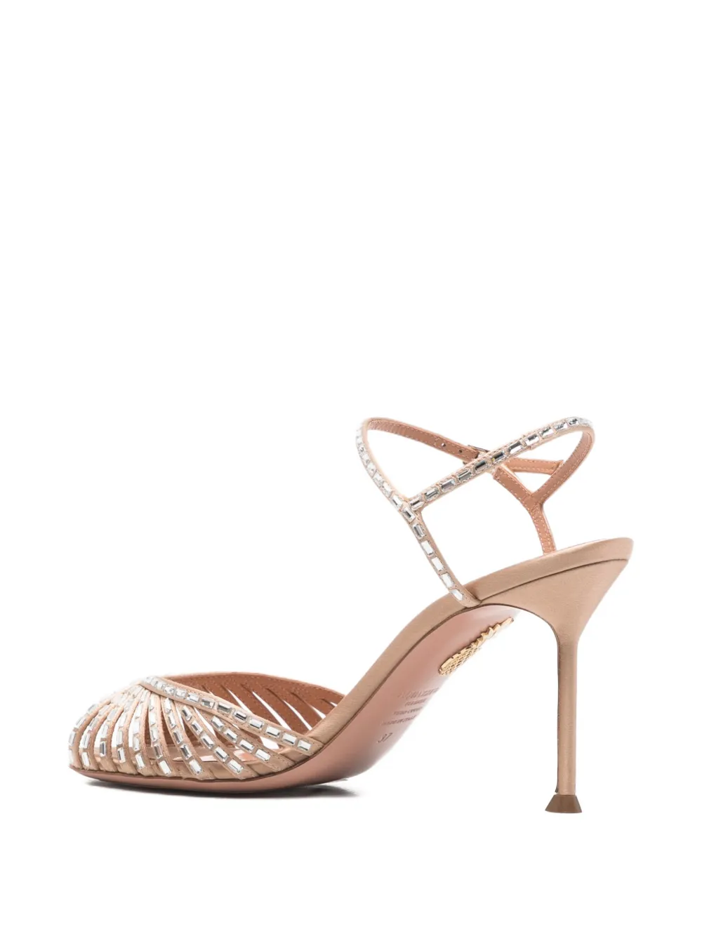 Aquazzura Hold Me open-toe embellished sandals Roze