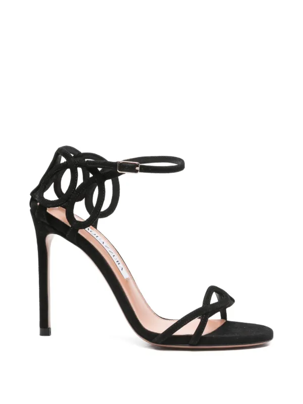 Aquazzura Hula Cutout Sandals in Black