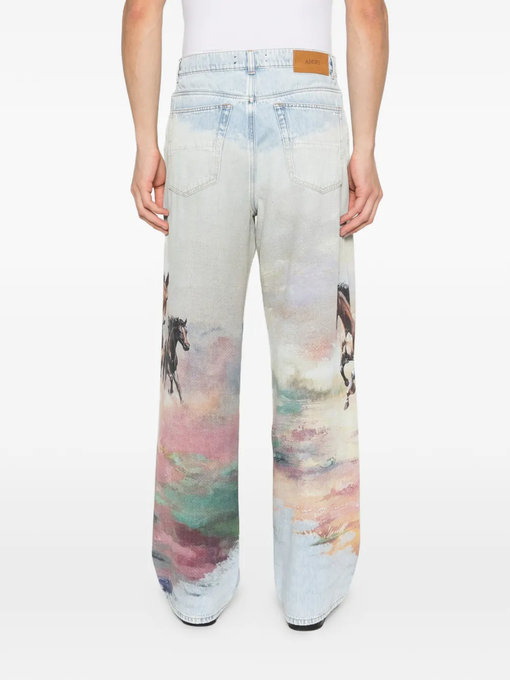 AMIRI Jeans met paardenprint Blauw