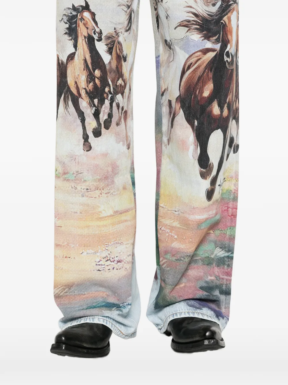 AMIRI Jeans met paardenprint Blauw