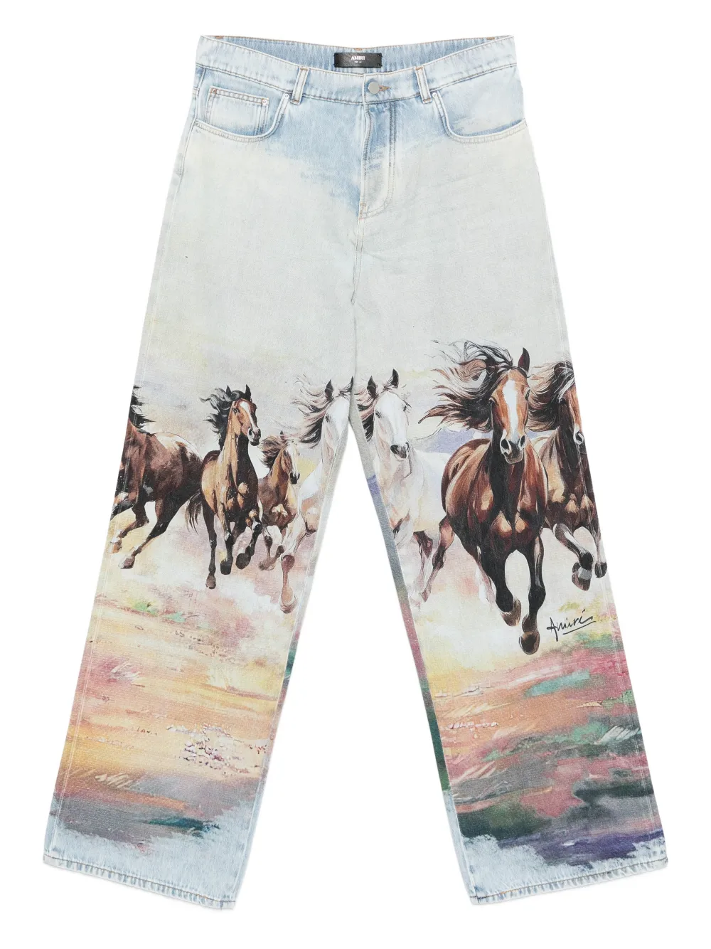 AMIRI horse-print jeans - Blu