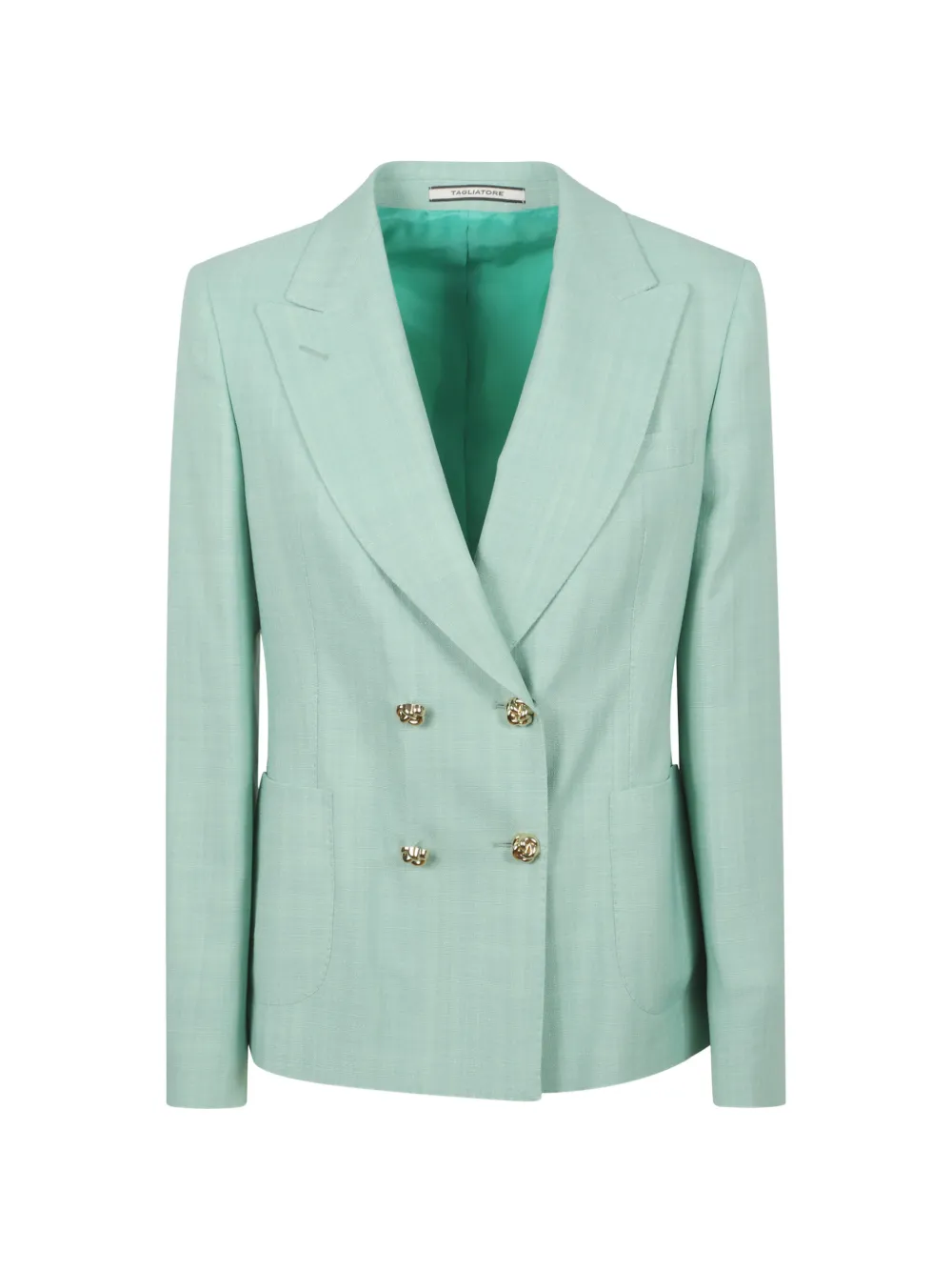 Tagliatore double-breasted slub-texture blazer - Verde
