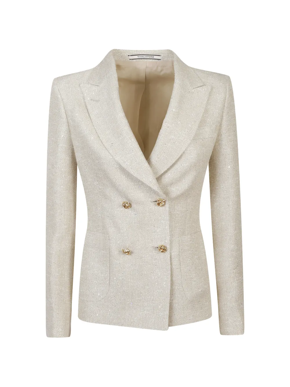 Tagliatore embellished double-breasted blazer - Nude