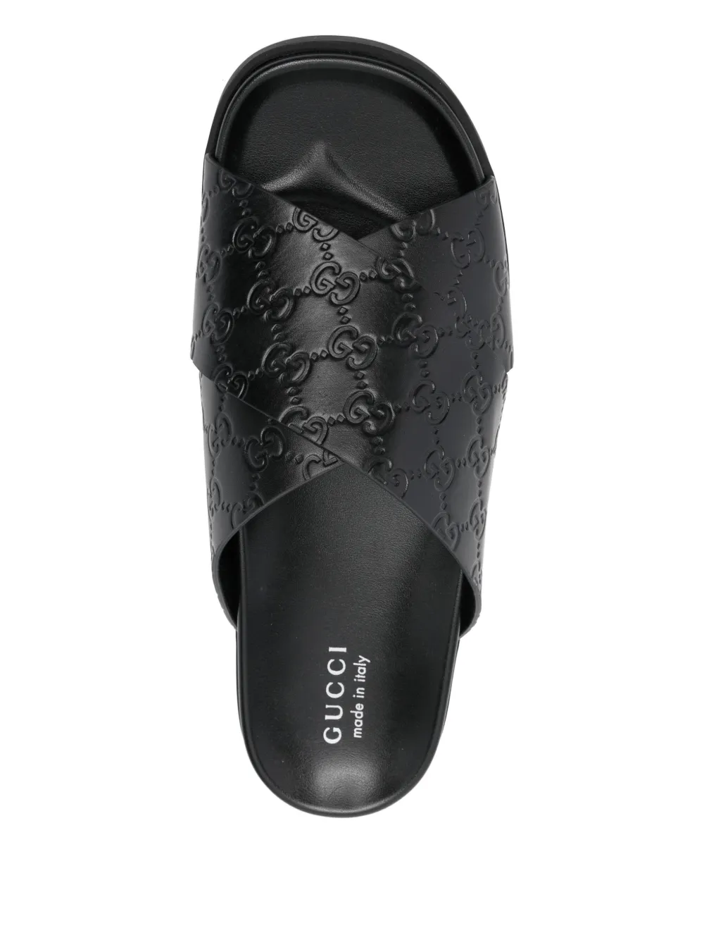 Gucci Interlocking-G criss-cross flat sandals Zwart