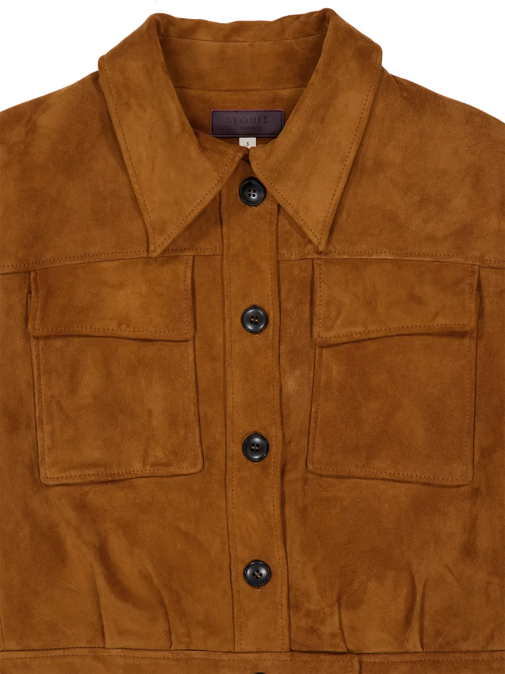  Stouls Leoncino Button-up Suede Jacket - Brown 