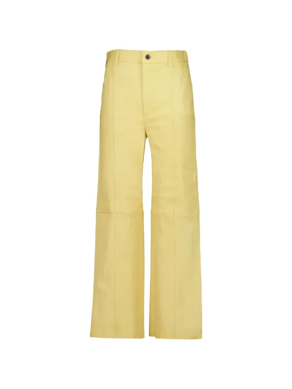 Stouls Benny 25 Leather Trousers in Yellow