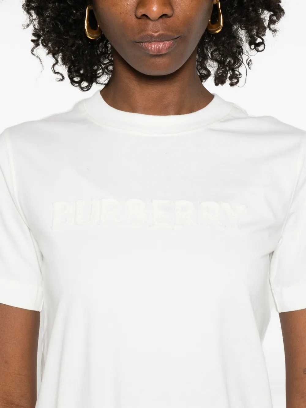 Burberry T-shirt met reliëf Wit