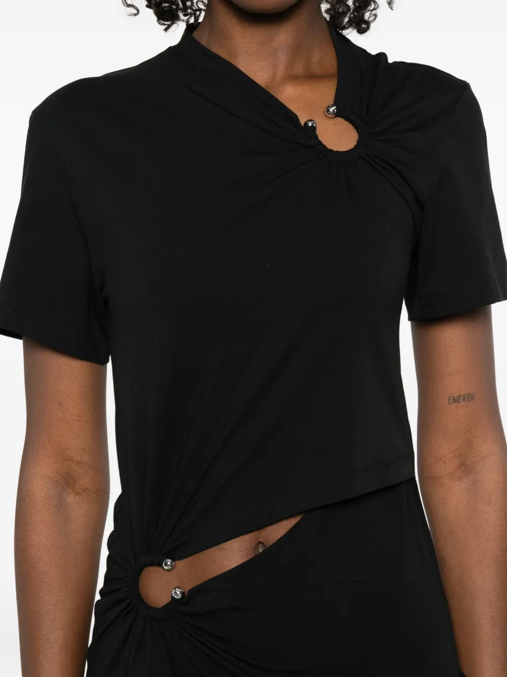 Rabanne Mini-jurk met ringdetail Zwart