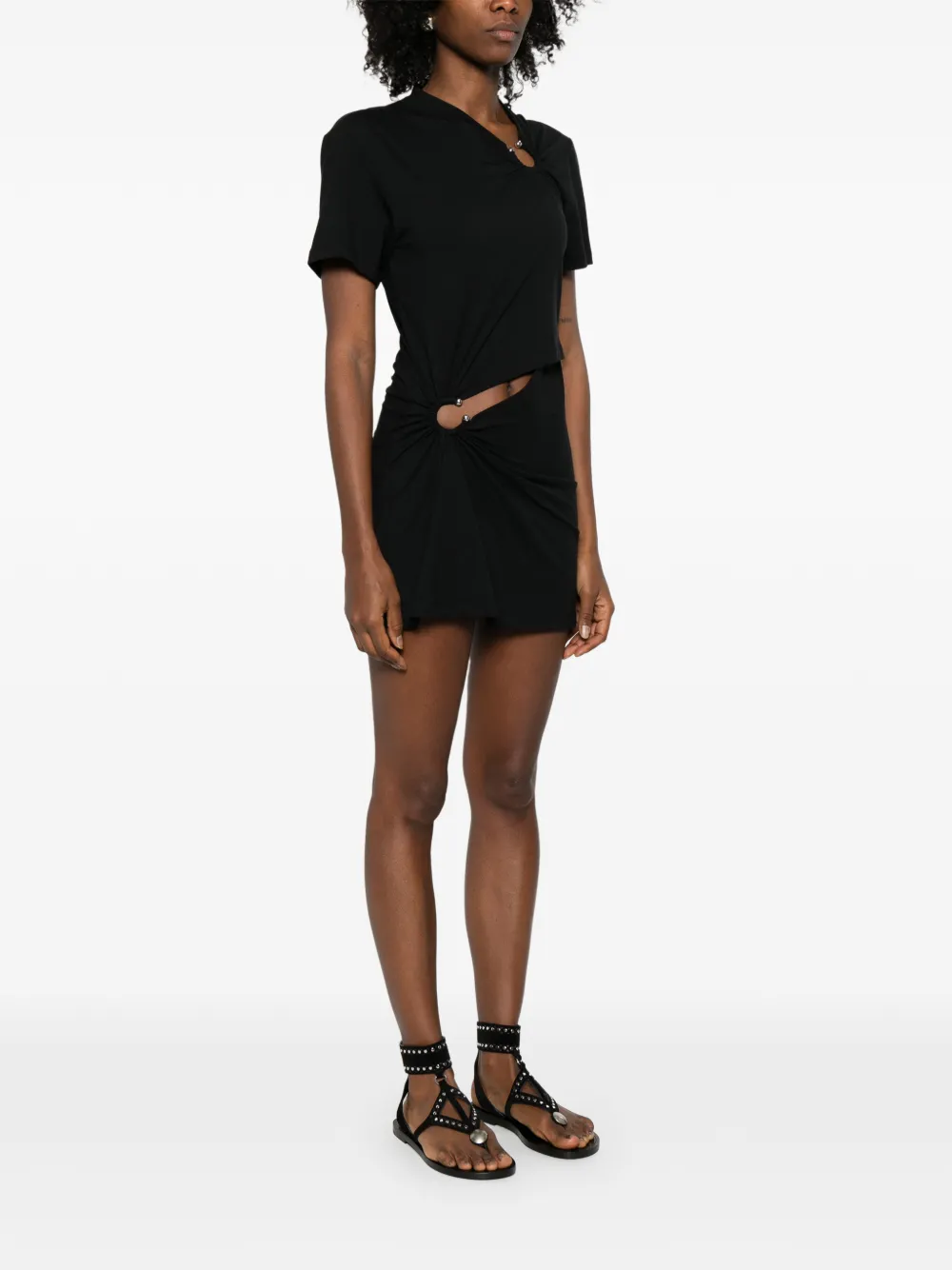Rabanne Mini-jurk met ringdetail Zwart