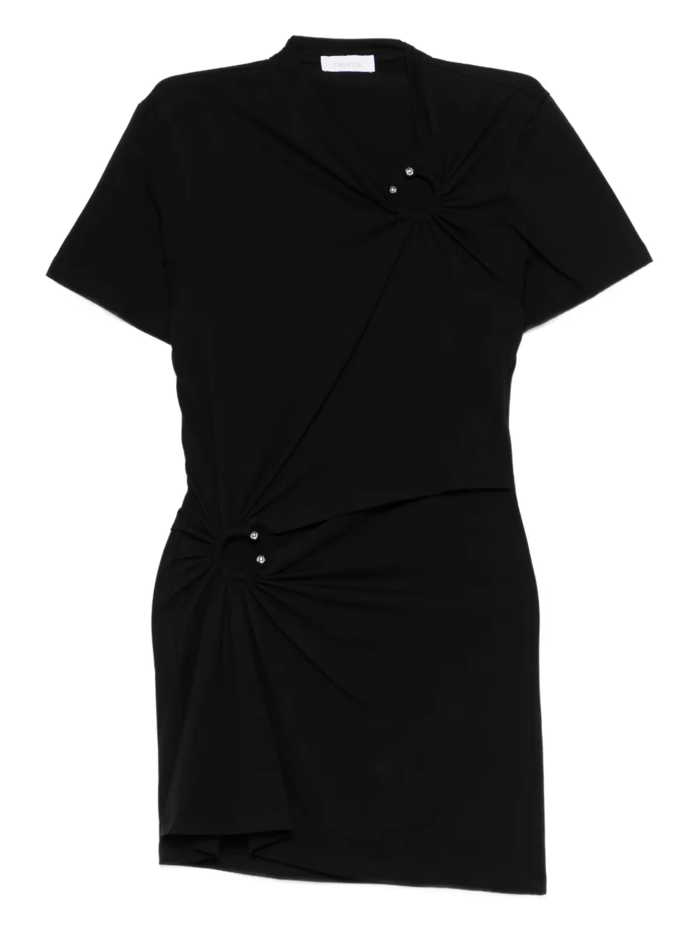 Rabanne ring-detail mini dress - Nero