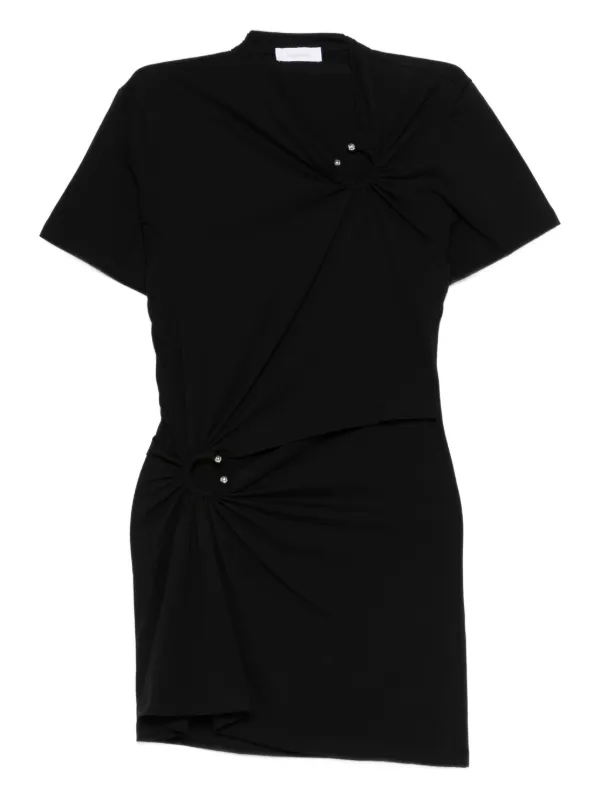 black ring detail shirt dress Rabanne Ring-detail Mini Dress