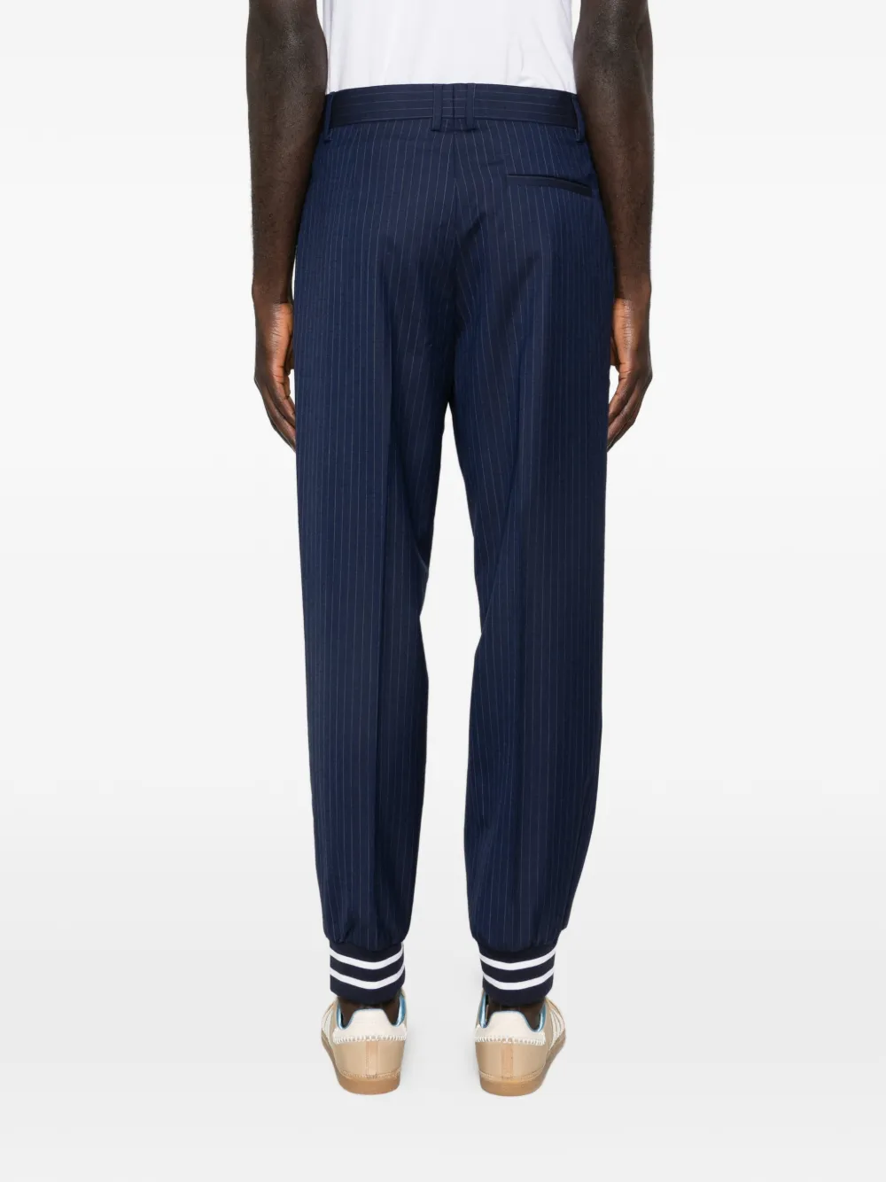 striped-cuff trousers