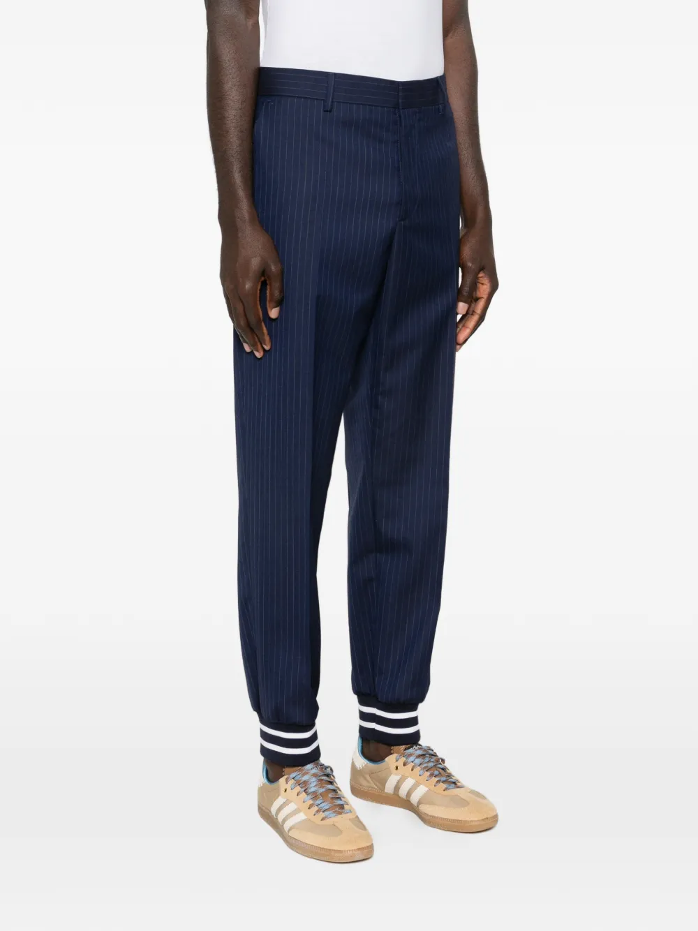 striped-cuff trousers