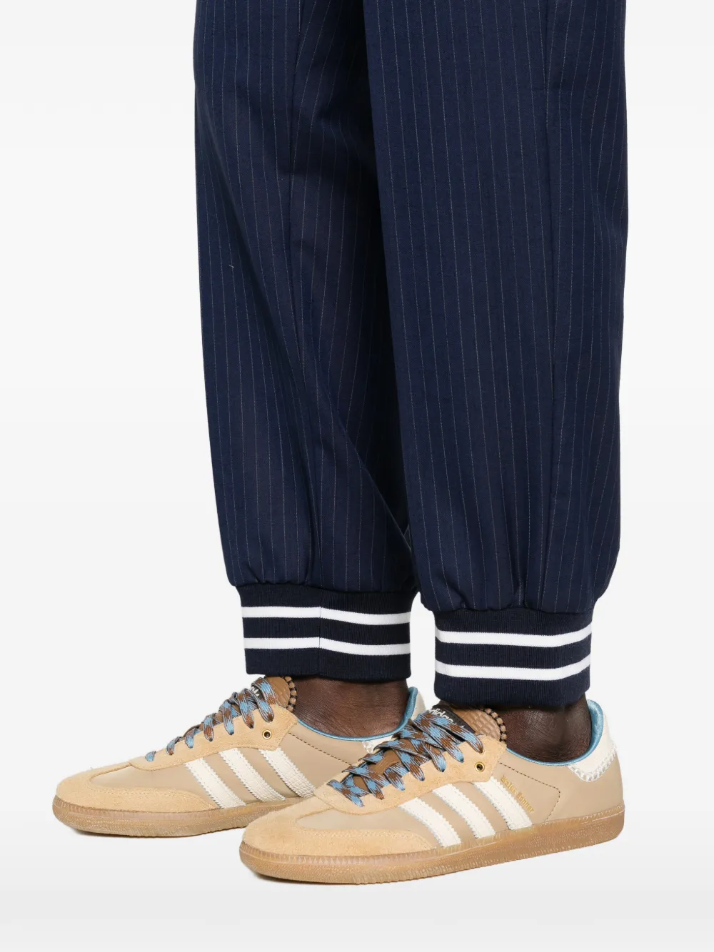 striped-cuff trousers