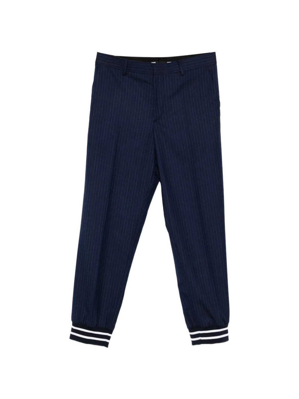 Moschino striped-cuff trousers - Blu