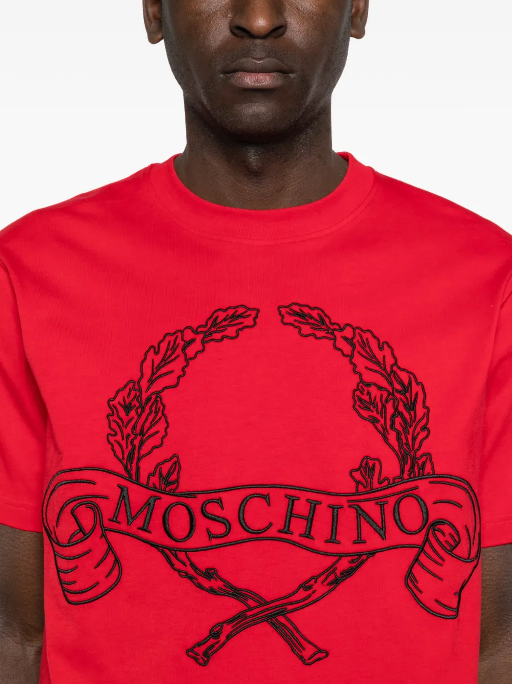 Moschino Laurel T-shirt met logo Rood