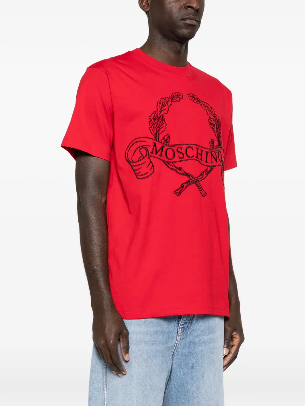 Moschino Laurel T-shirt met logo Rood
