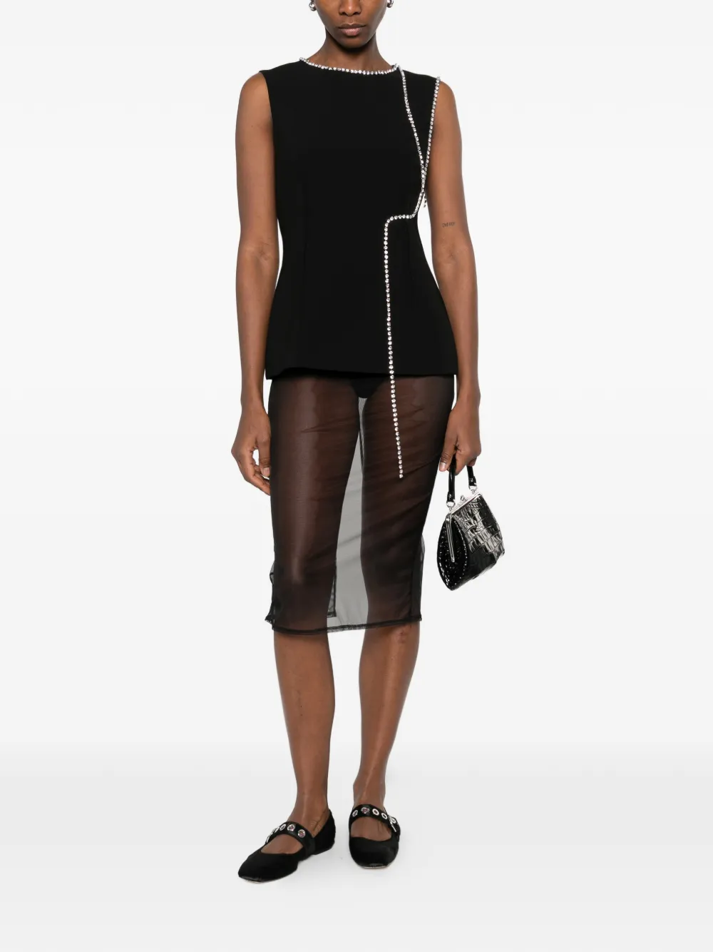 Moschino Blouse met verfraaide kraag Zwart