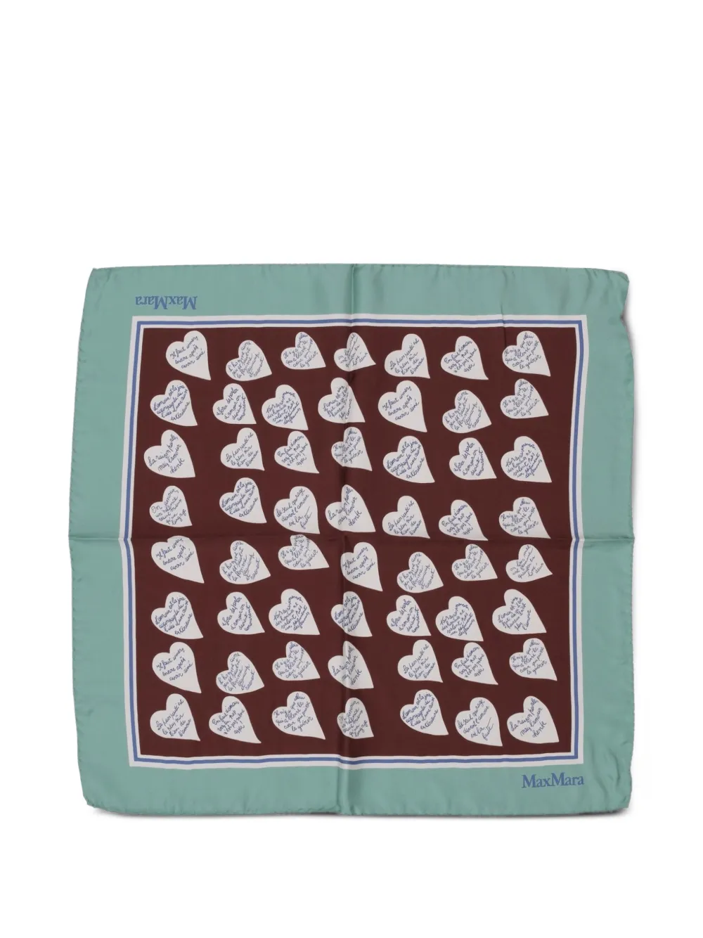 Max Mara heart-print scarf - Marrone