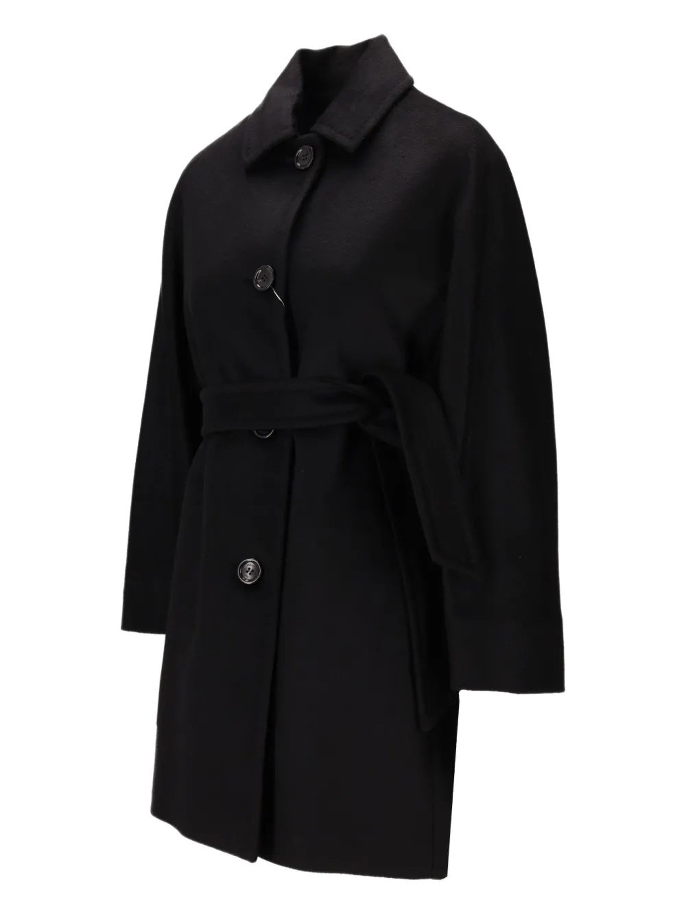 Max Mara Filato jas met ceintuur Zwart