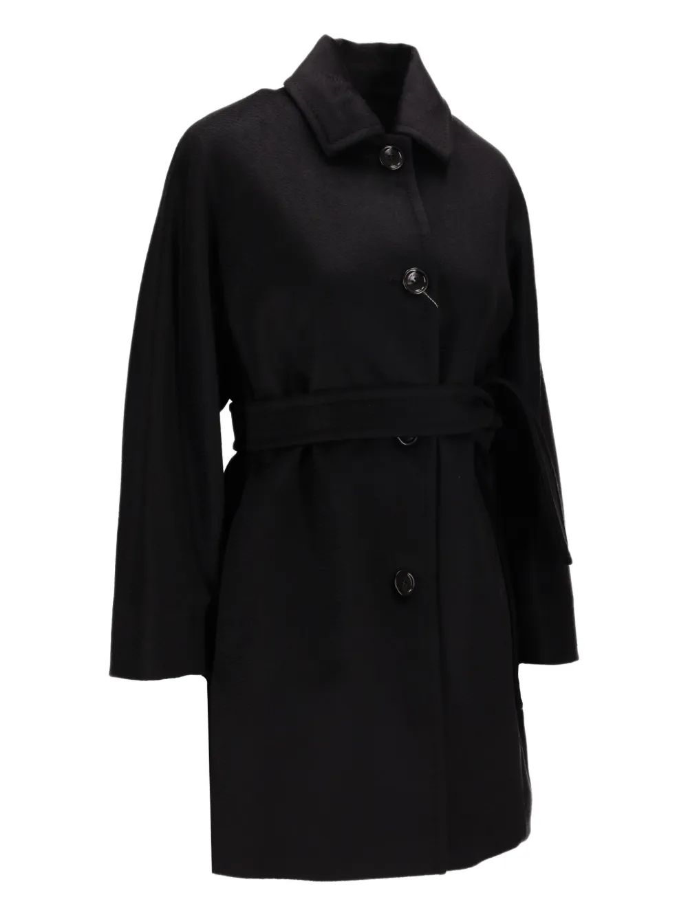 Max Mara Filato jas met ceintuur Zwart