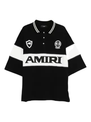 AMIRI ストライプディテール ポロシャツ | ブラック | FARFETCH JP
