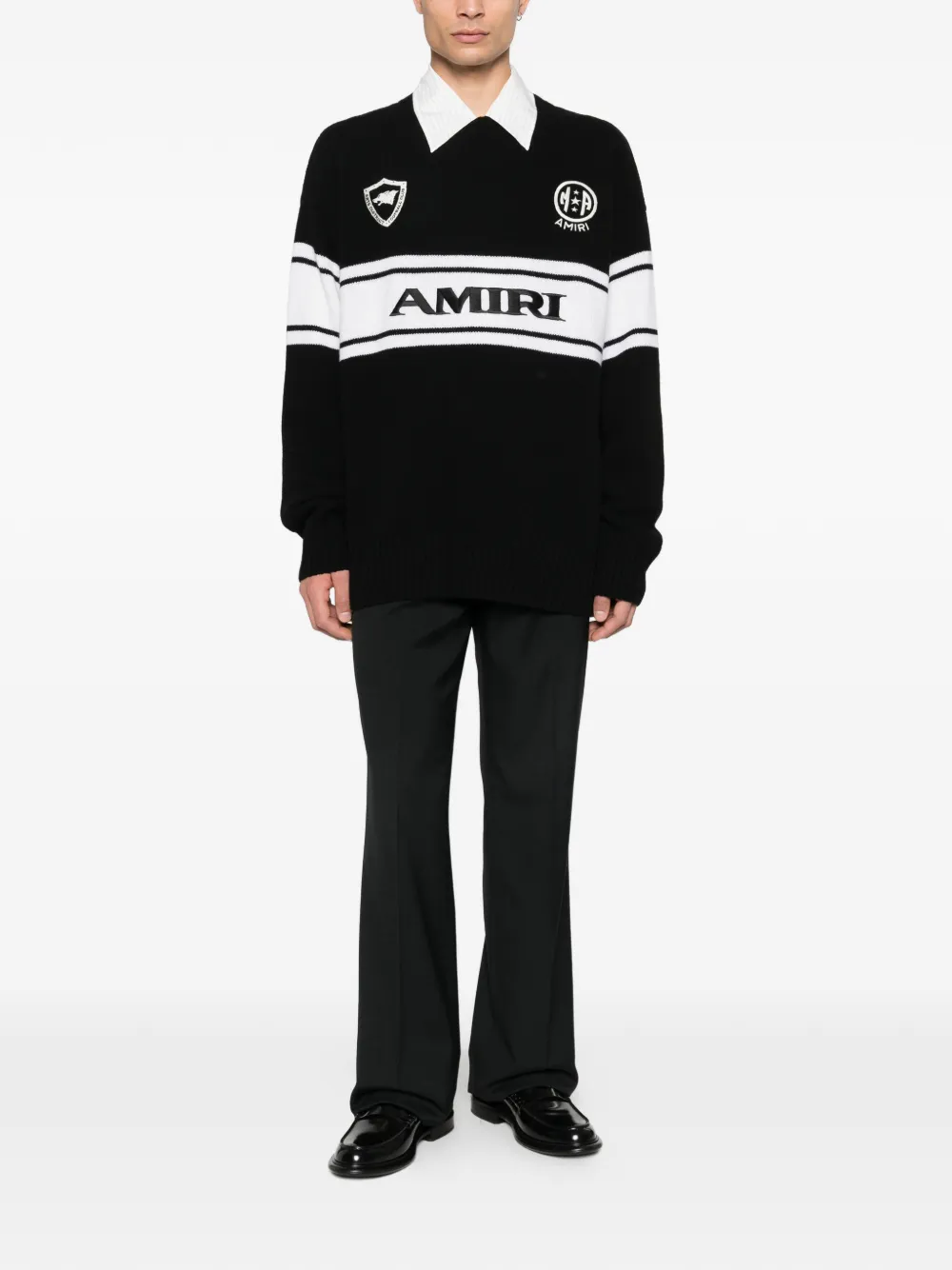 AMIRI logo stripe sweater - Zwart