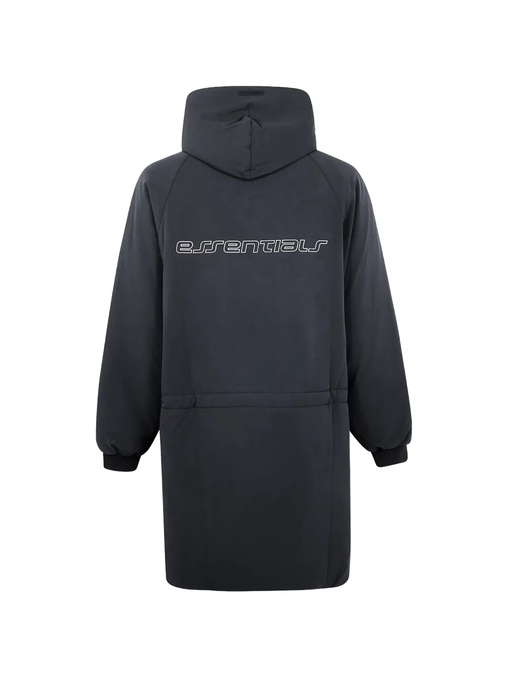 FEAR OF GOD ESSENTIALS Parka met geborduurd logo en capuchon Zwart