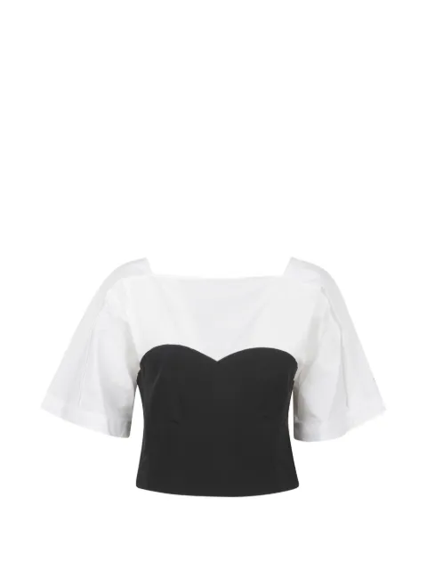 Simkhai panelled sweetheart-neck top