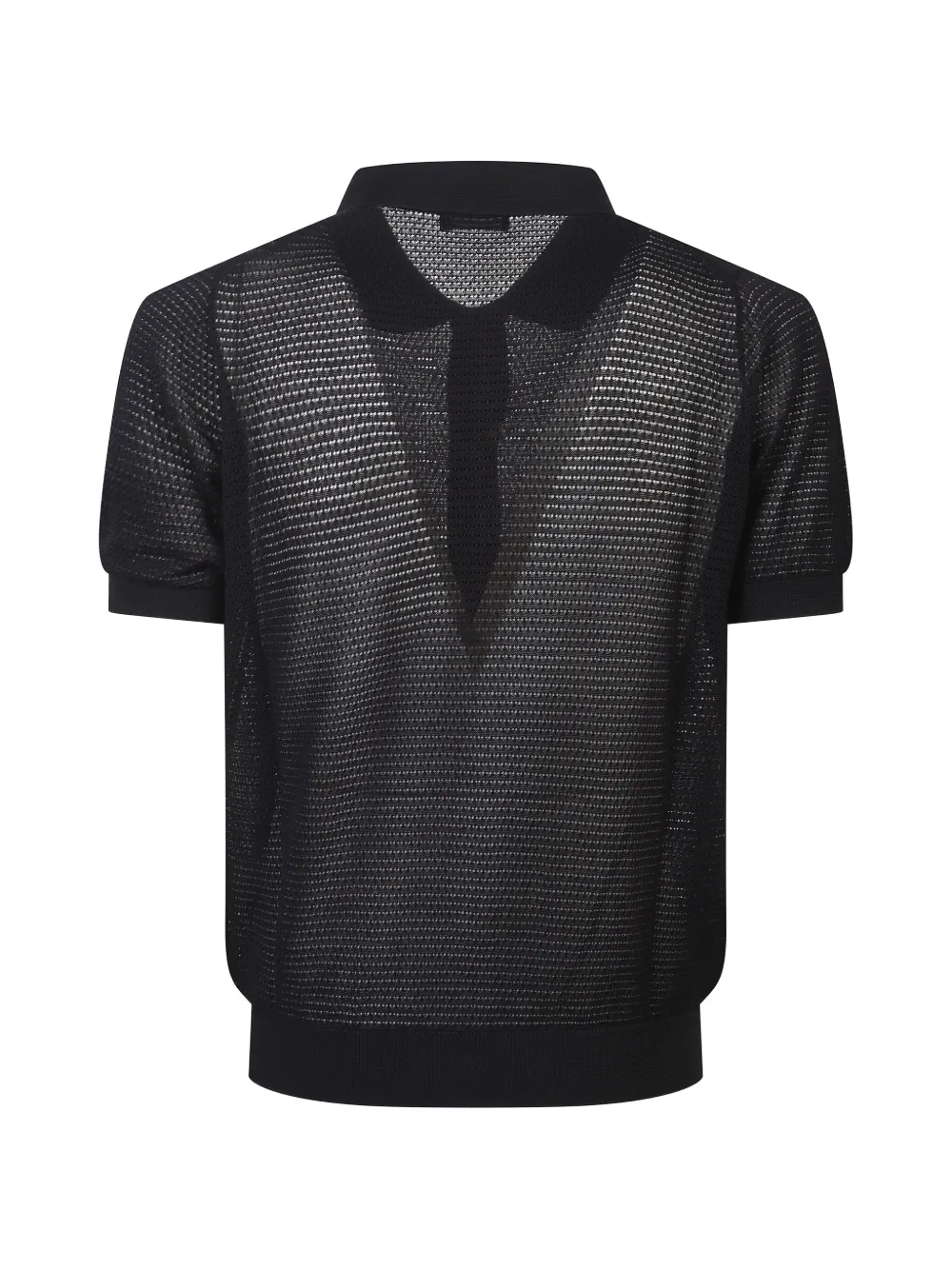 Tagliatore Mesh overhemd met knopen Zwart