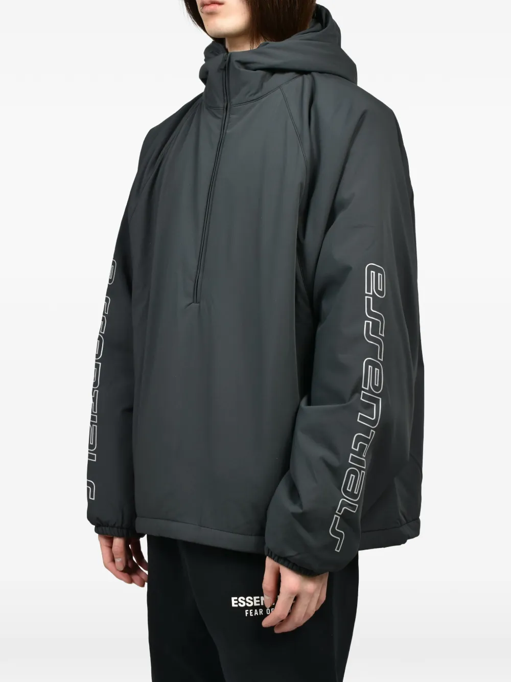 FEAR OF GOD ESSENTIALS Jack met halve rits en capuchon Zwart