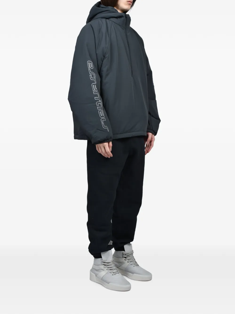 FEAR OF GOD ESSENTIALS Jack met halve rits en capuchon Zwart