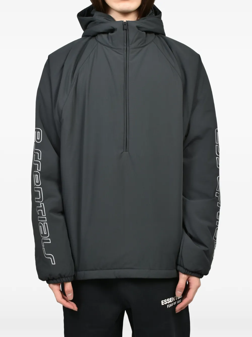 FEAR OF GOD ESSENTIALS Jack met halve rits en capuchon Zwart