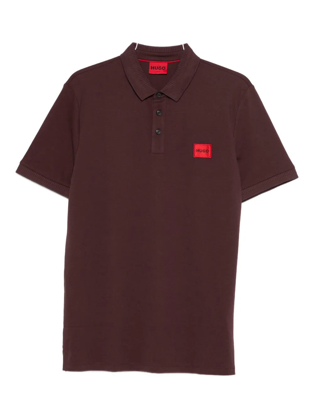 HUGO logo-patch polo shirt - Marrone