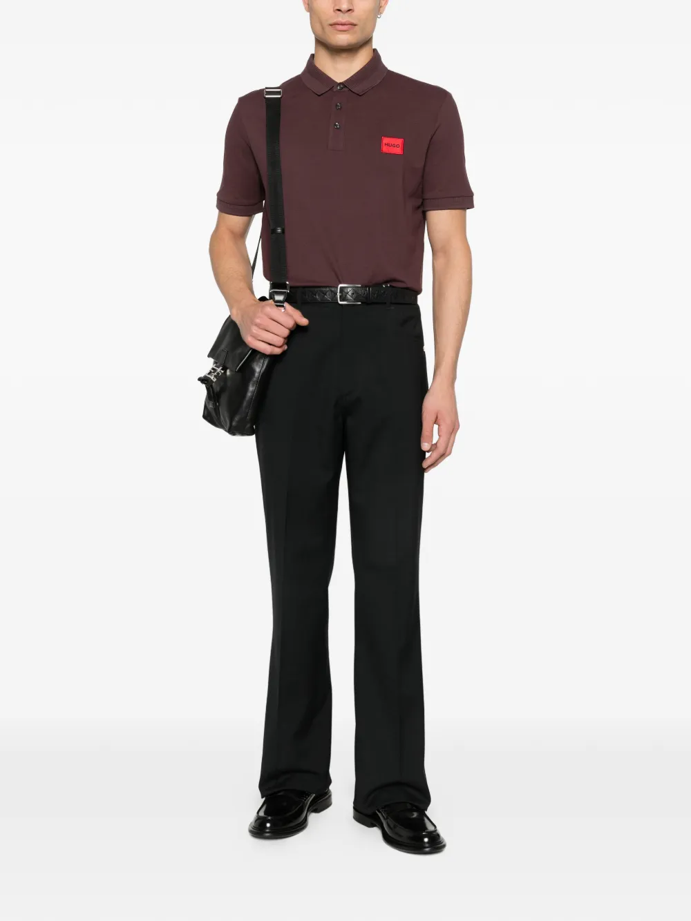 HUGO logo-patch polo shirt - Bruin