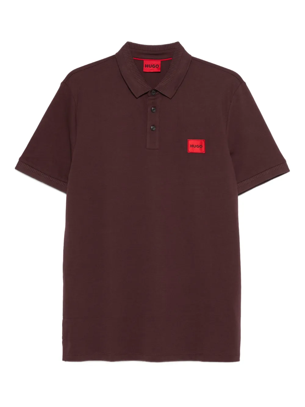 HUGO logo-patch polo shirt - Marrone