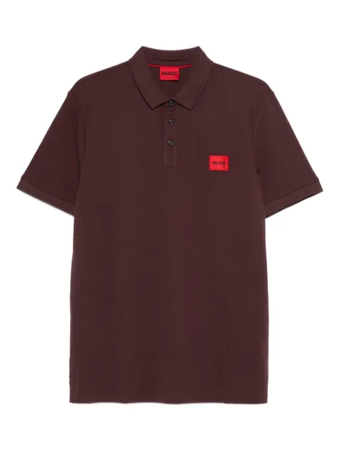 HUGO logo-patch polo shirt