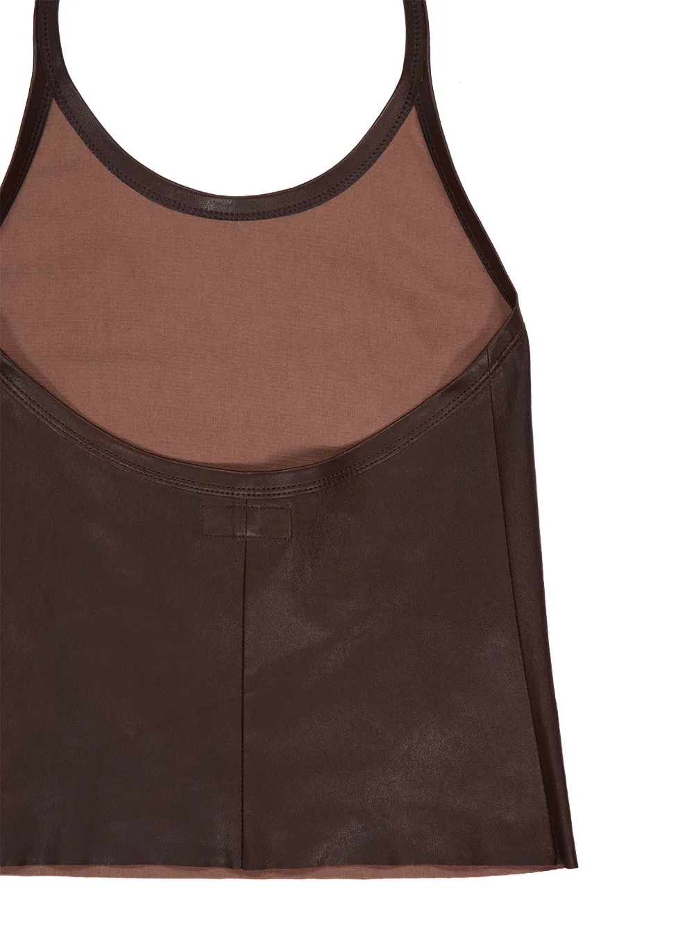 Stouls Cherry Halter-neck Leather Top in Brown, view 4