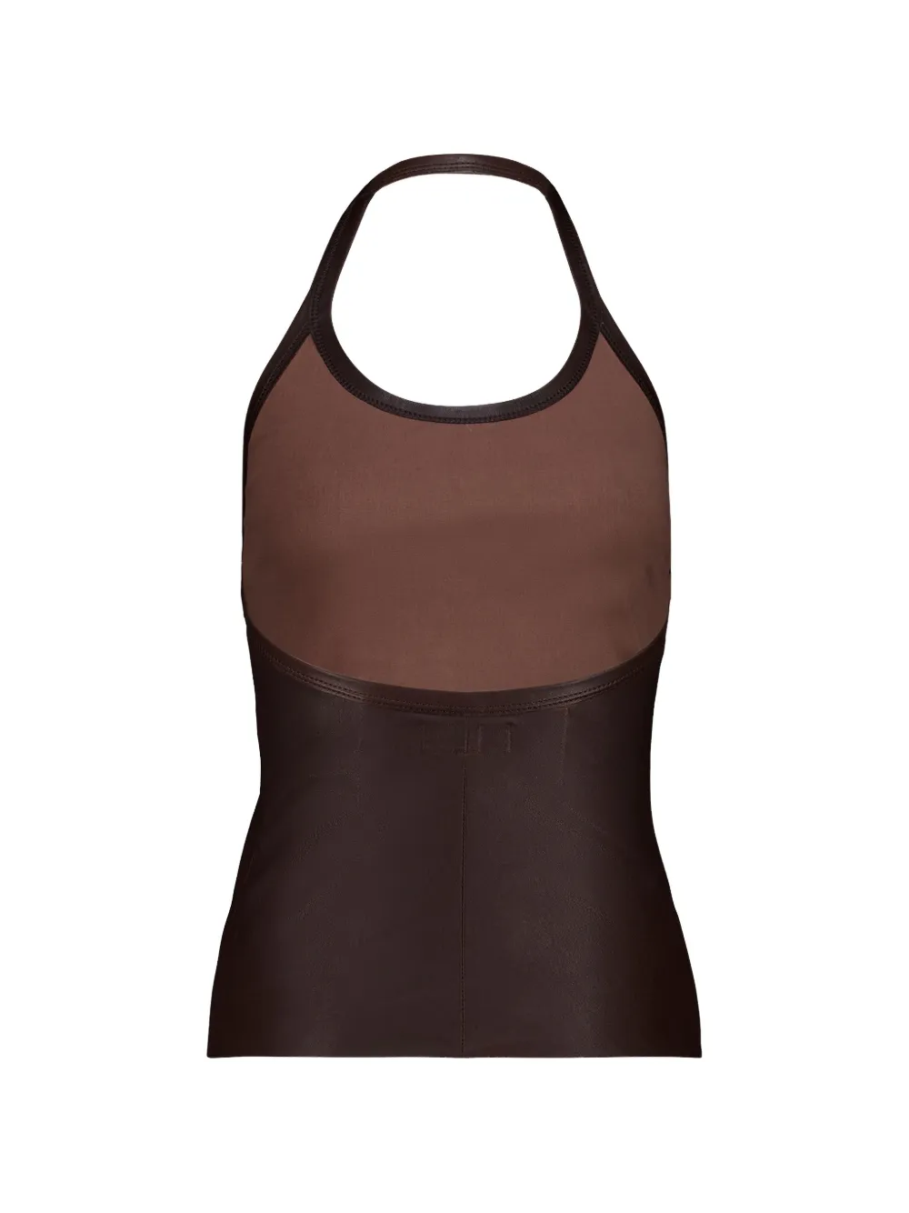  Stouls Cherry Halter-neck Leather Top - Brown 