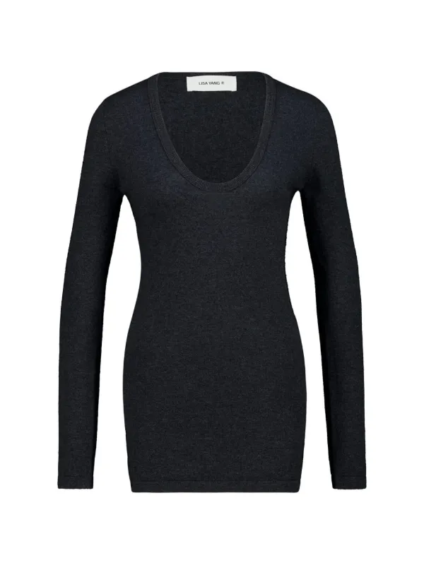Lisa Yang Amalea Long-sleeve Sweater in Grey