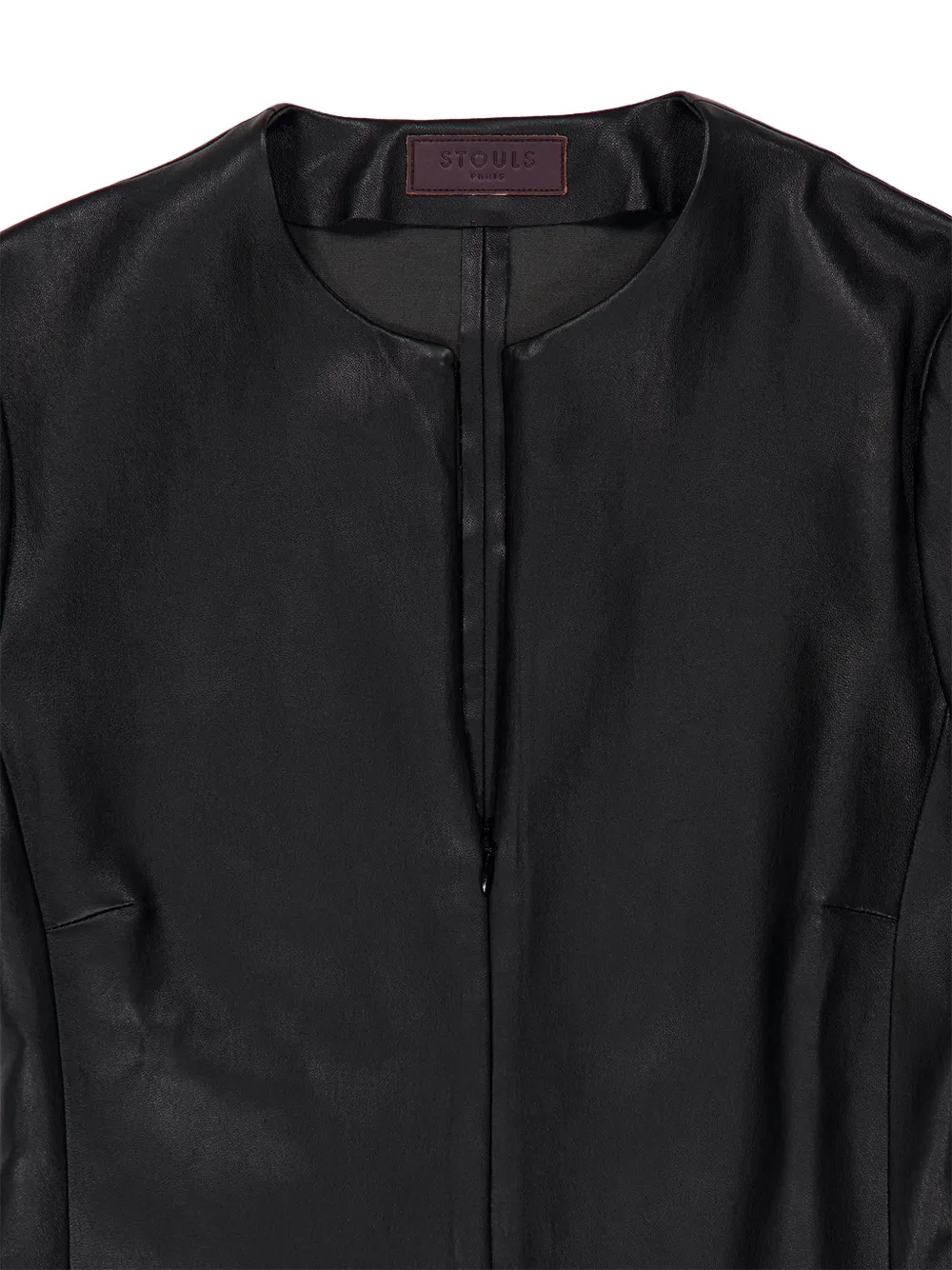 Stouls Imany Long-sleeve Leather Top in Black, view 3