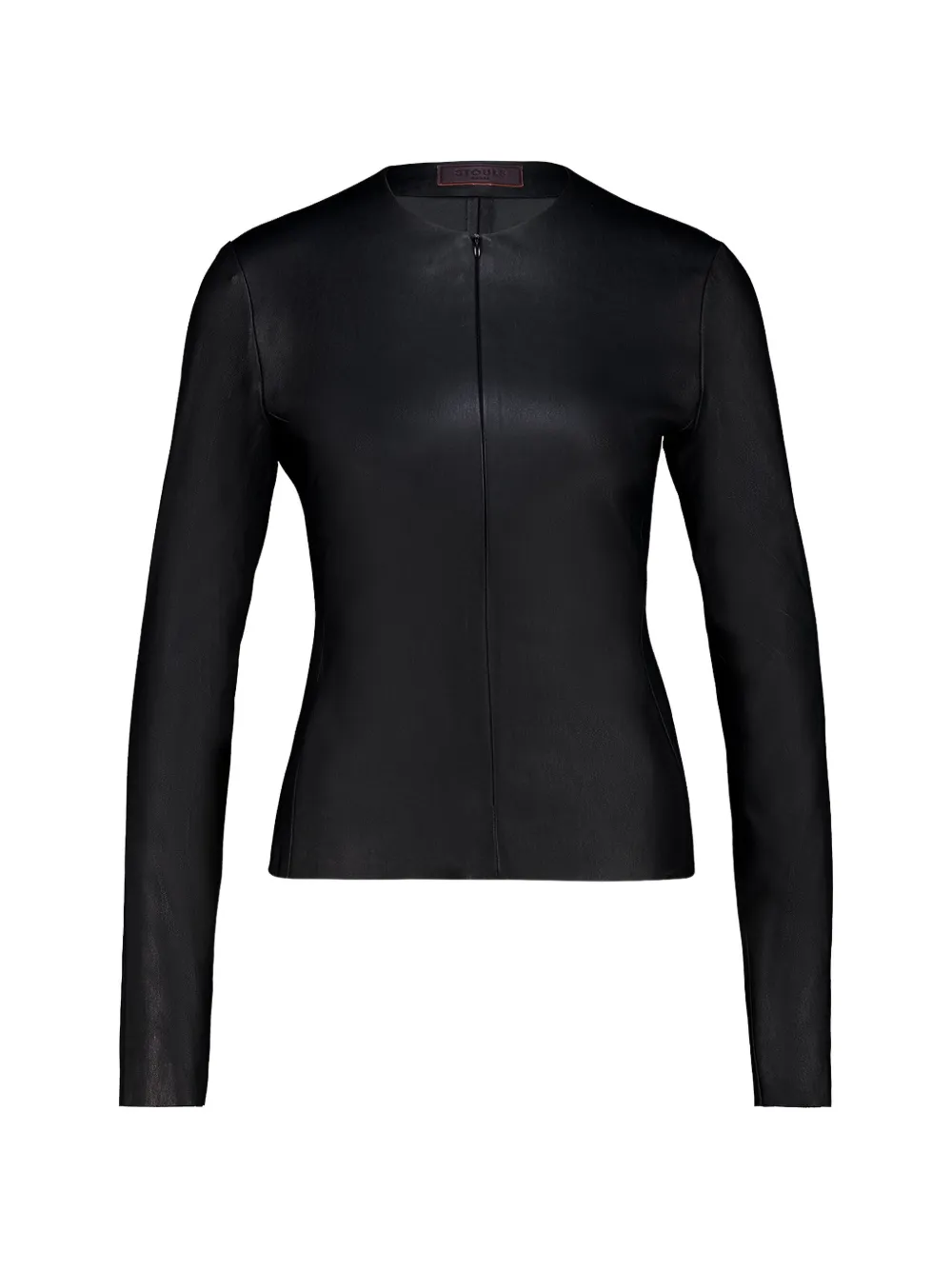 Stouls Imany long-sleeve leather top - Nero