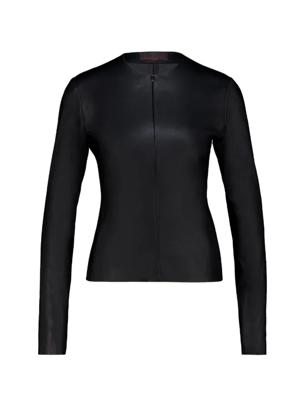 Stouls Imany Long-sleeve Leather Top in Black