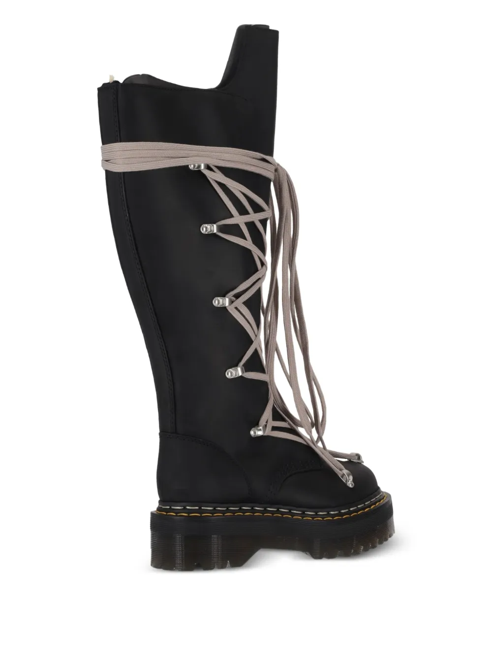 Rick Owens Leren laarzen met plateauzool Zwart