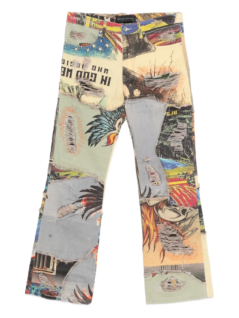 Who Decides War patchwork ripped denim - Toni neutri